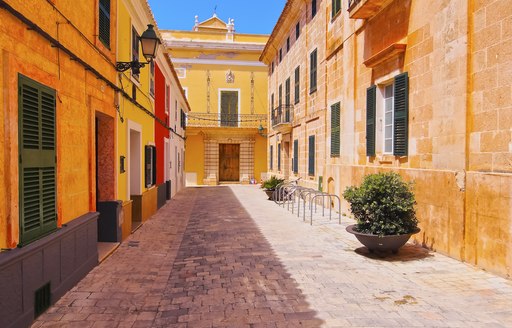 Yellow streets of city in Spain