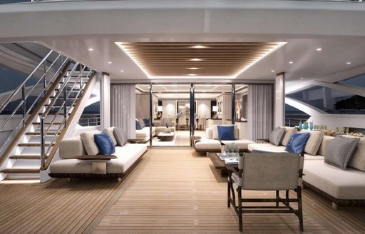 Aft deck on board charter yacht FANTASEA