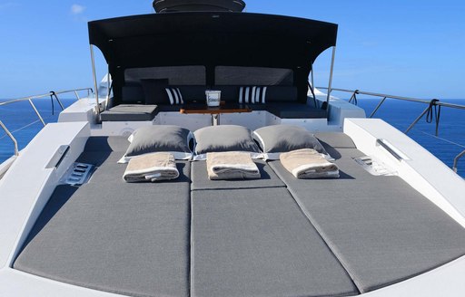 superycht foredeck sunpad spread