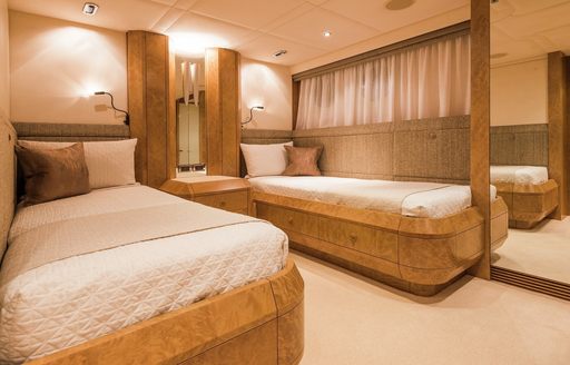 Twin cabin onboard boat charter BENITA BLUE, with two single berths