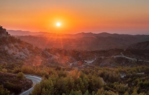 Butterflies Valley Rhodes sunset