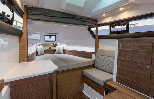 Interior cabin onboard MY Awol's Axopar chase tender