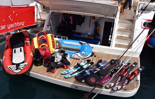 Toys on board a yacht at the Mediterranean Yacht Show in Greece