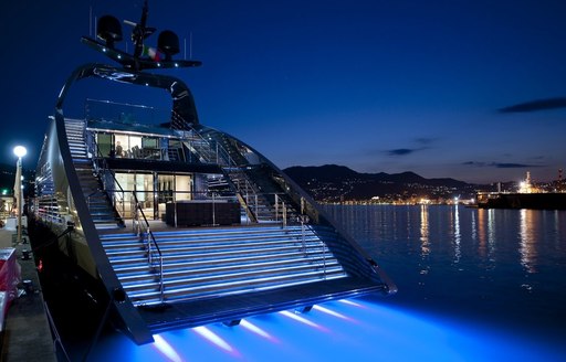 Underwater lights on Ocean Emerald Yacht