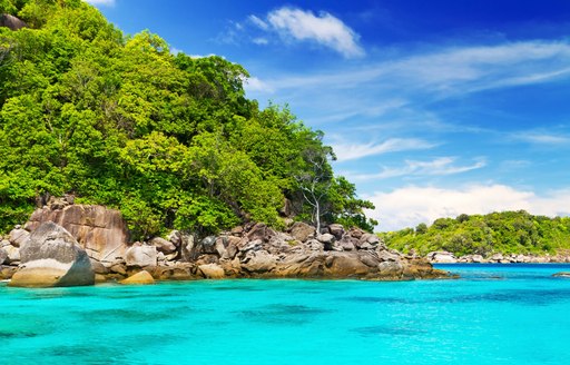 Bright blue sea on Similan Islands