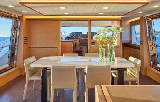 Charter yacht NAYLA interior dining table