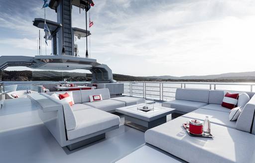 Charter yacht BOLD exterior seating area