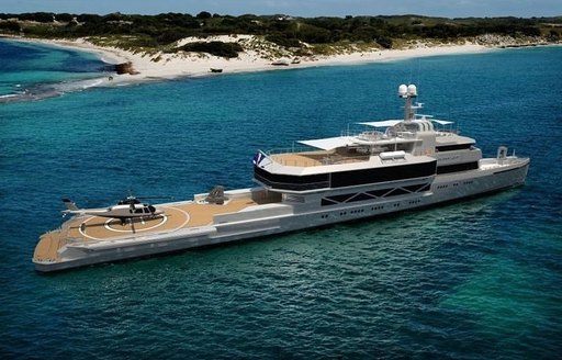 Superyacht BOLD at anchor in the water