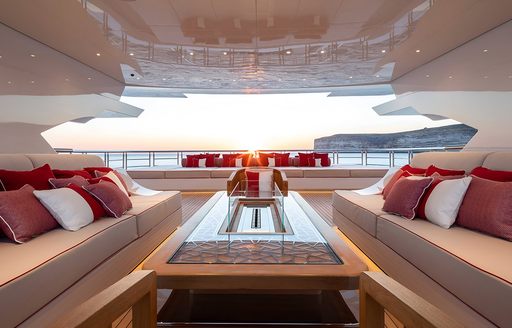 Exterior seating area onboard Charter yacht MAR