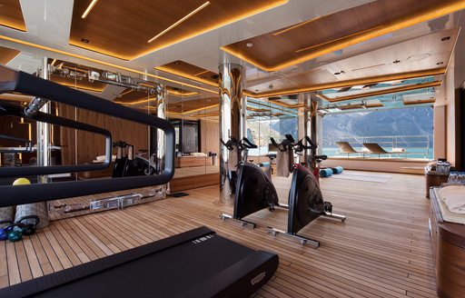 Gym on board charter yacht CLOUDBREAK