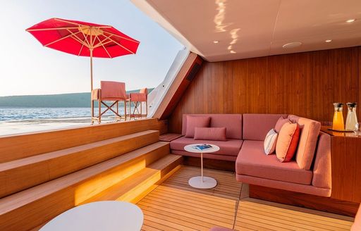 Charter yacht TIREA beach club interior