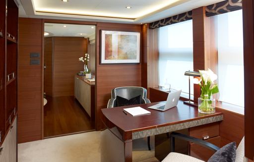 Charter yacht IMPERIAL PRINCESS BEATRICE private study with desk and chairs