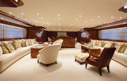 Main salon on superyacht BARON TRENCK