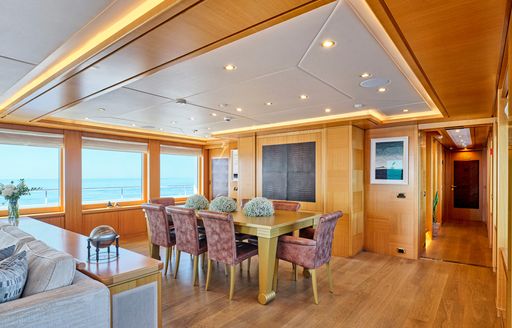 Yacht rental OASIS interior dining area