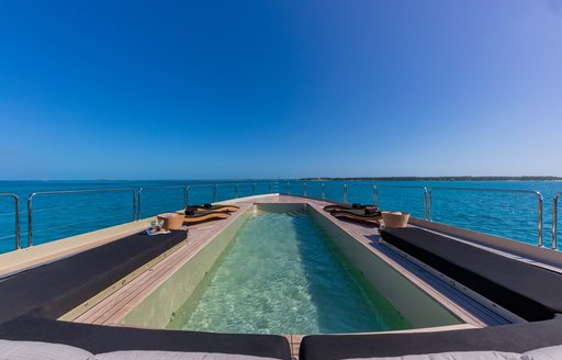Swimming pool onboard charter yacht DB9