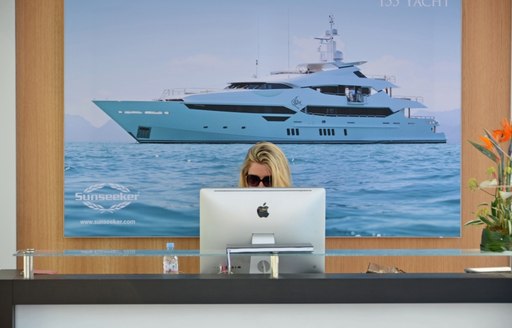 Sunseeker stand at the Monaco Yacht Show