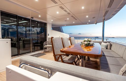 Charter yacht CYNDERELLA exterior seating area