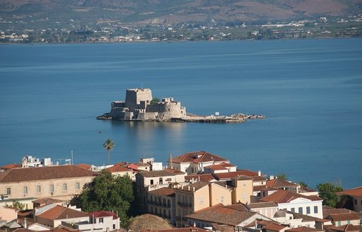 Bourtzi Castle Nafplio city view