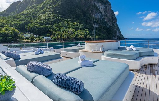 Sun pads onboard charter yacht OCEANOS