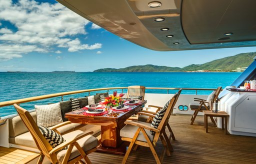 Gladius yacht al fresco dining