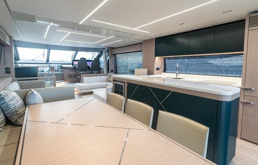 Charter yacht ASCEND interior dining area