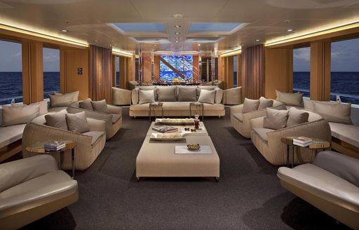 Superyacht 'Big Fish''s main salon