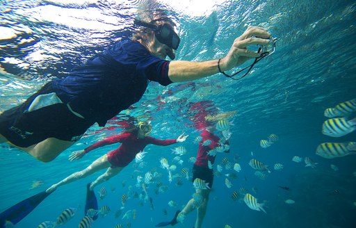 Snorkelling in the waters of St Lucia, in the Caribbean