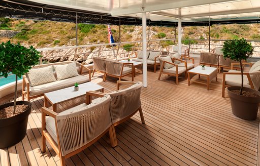 Charter yacht LUPUS MARE exterior lounge area