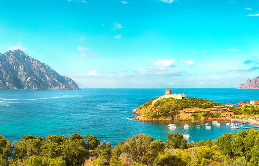 Elevated view of Corsica coastline