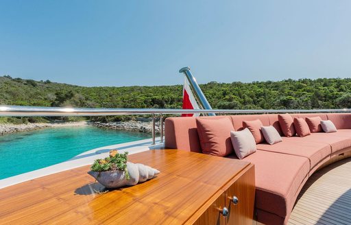Charter yacht TIREA exterior seating 
