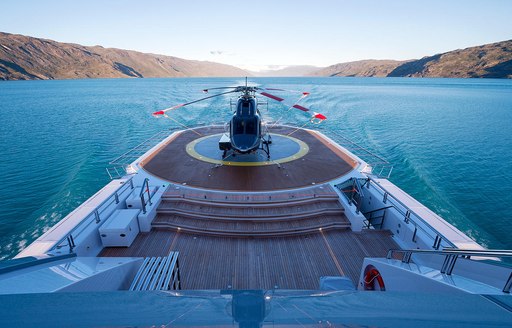 helicopter on luxury charter yacht cloudbreak