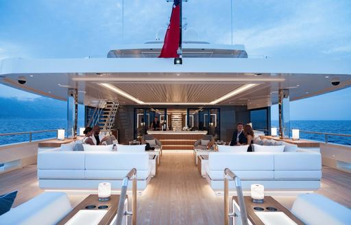 Charter yacht LASATA exterior lounge seating