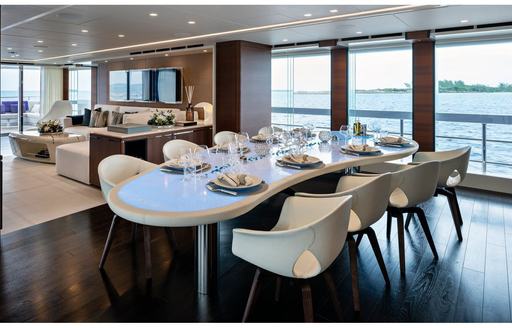 Superyacht charter ELA interior dining