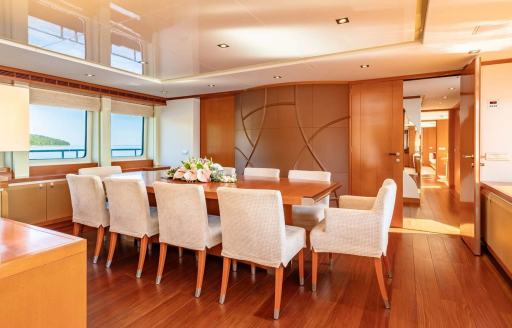 Charter yacht AGRAM interior dining area