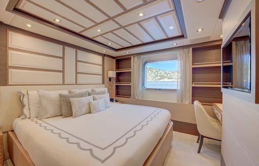Guest cabin onboard charter yacht NELA