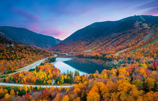 Fall colours in Franconia Notch State Park | White Mountain National Forest, New Hampshire, USA