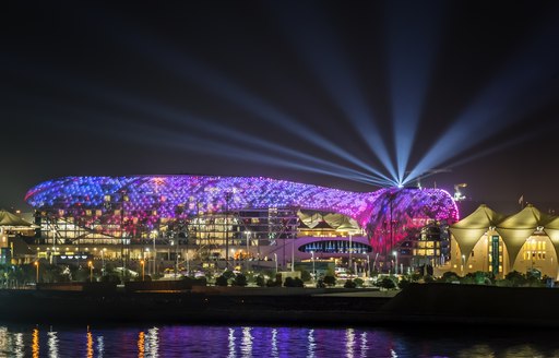 Yas Marina lit up at night