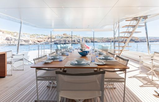 Charter yacht PH2 exterior dining area