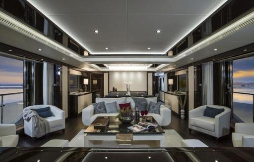 The modern interior of superyacht SESAME