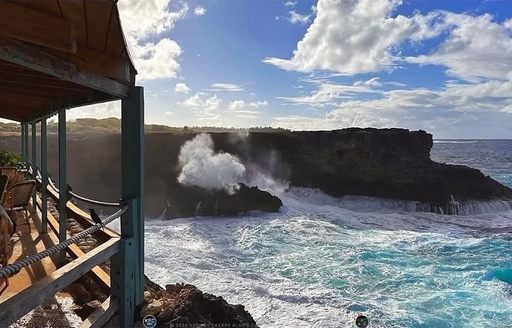 Animal Flower Cave Barbados restaurant, cliffs