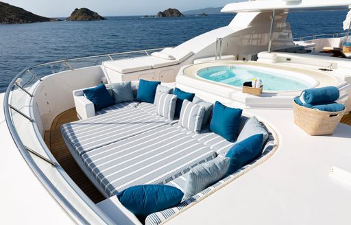 Sun pad onboard charter yacht ADVENTURE