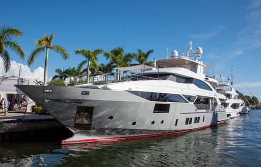 a luxury superyacht showcasing its impressive and sumptuous design at FLIBS 2019