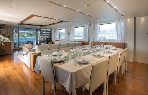 Charter yacht KRISTO interior dining table