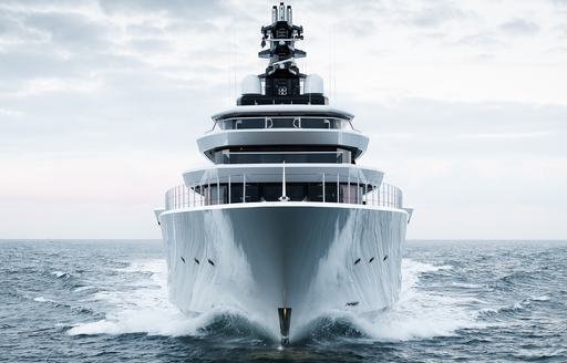 Superyacht DreAMBoat at sea onward view