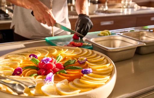 Superyacht cuisine being prepared