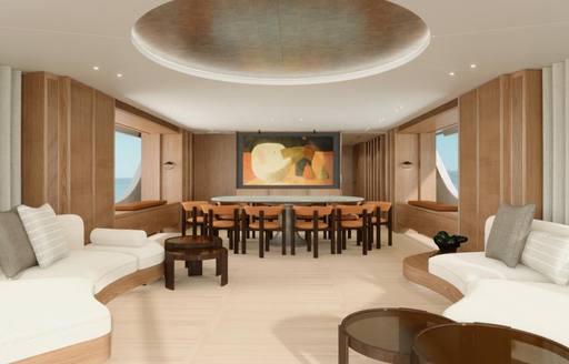 Charter yacht AITANA main salon overview