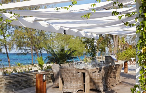 alfresco dining area on thanda island