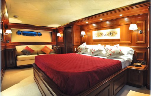 Owner's suite on board charter yacht  CONQUISTADOR