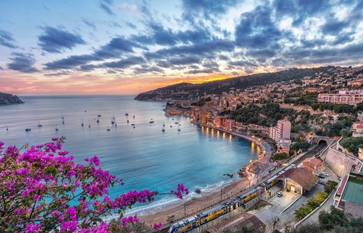 Aerial shot of South of France harbour