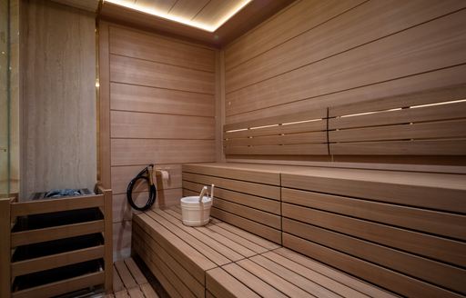 Sauna onboard charter yacht BLACK PEARL